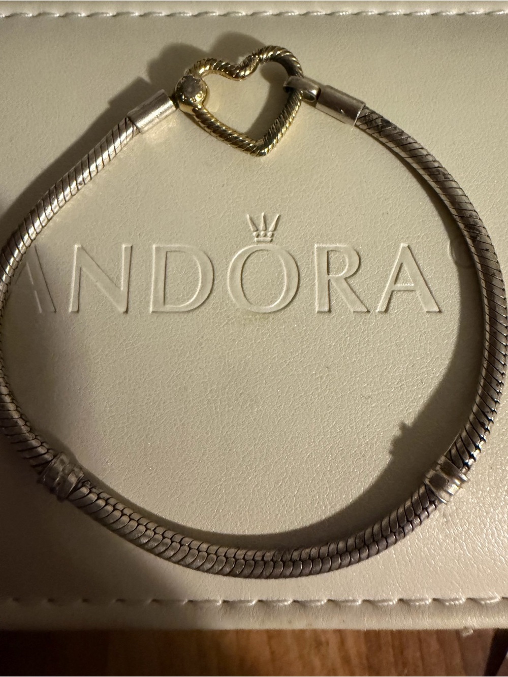 Pandora Moments Gold Heart Closure Snake Bracelet
